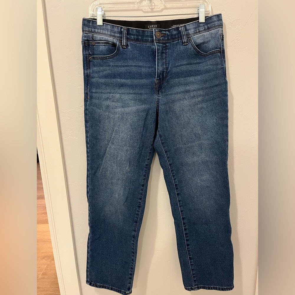 Blue High Rise Stretch Cropped Women's Jeans